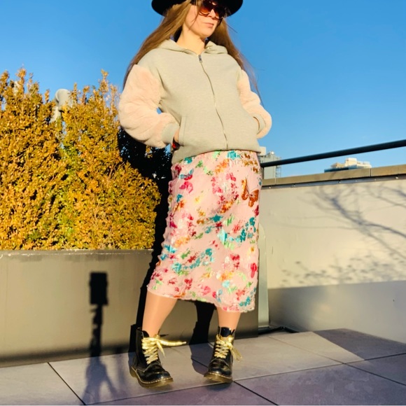 Anthro Italian BELLA VALENTINA Silk Diagonal Slim fit Midi Slip Skirt - Picture 6 of 16